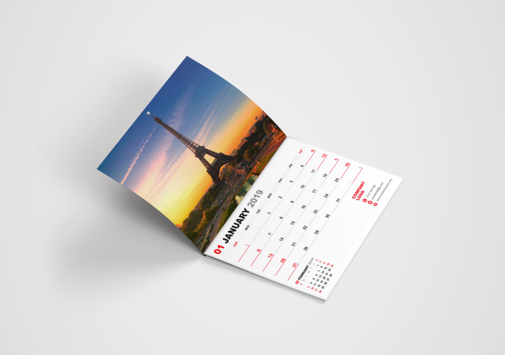 Free Booklet Calendar Design Mockups PSD 