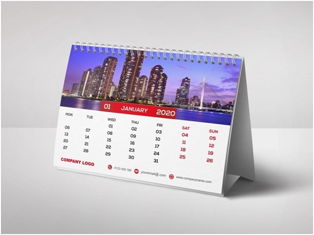 A5 Desk Calendar 2020 dates